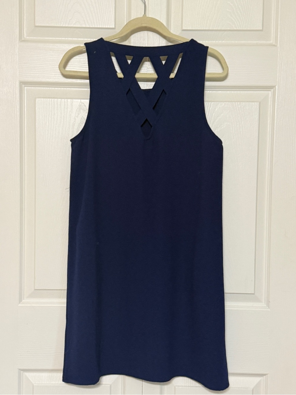 Jack by BB Dakota Blue Crisscross Back with pockets dress size large - Picture 2 of 7